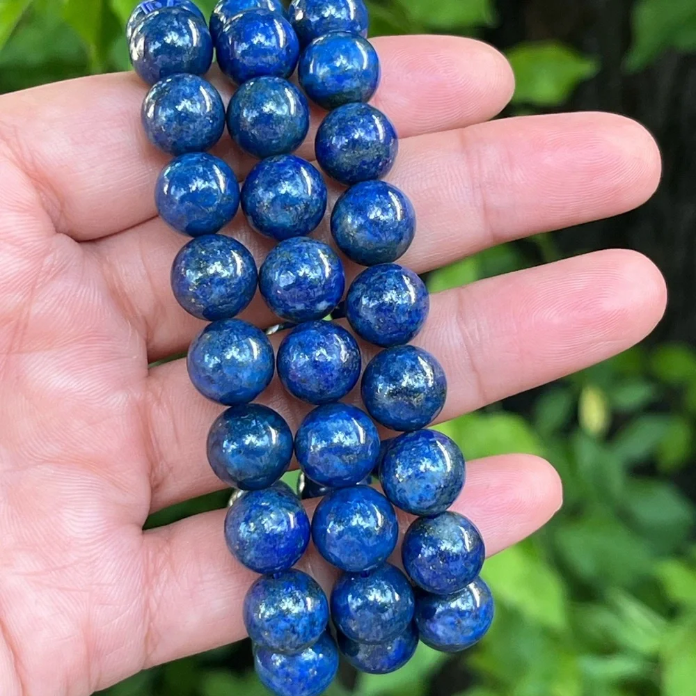 10.5mm stretchable lapis lazuli bracelet‎